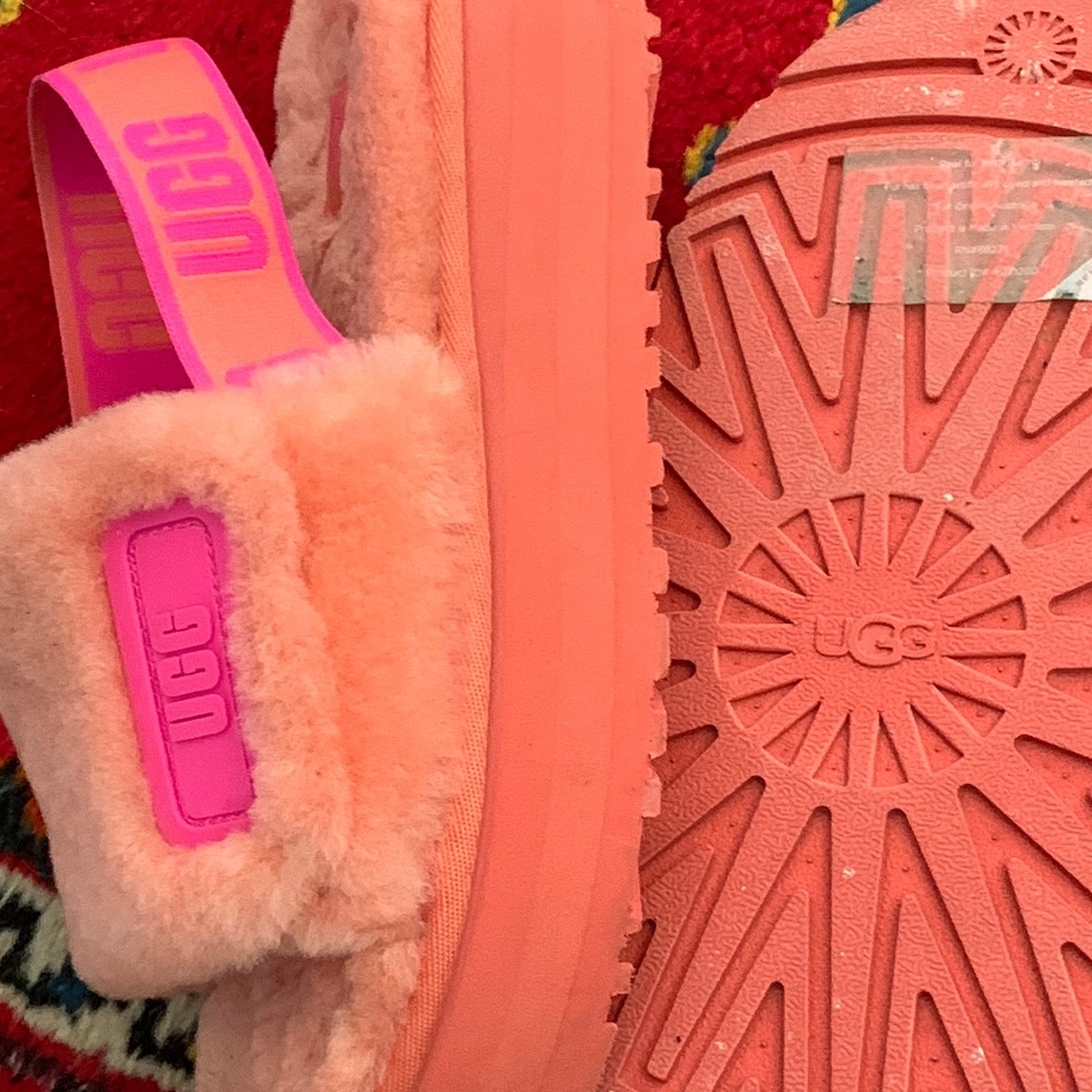 Ugg fur lounge skippers